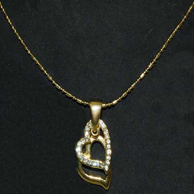 "Heart to Heart Pendant with Chain - 141-001 (Estelle) - Click here to View more details about this Product
